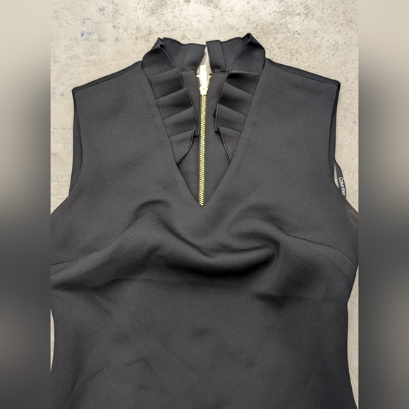 ·Calvin Klein V Neck Ruffle Sheath Dress, OP - Picture 3 of 8